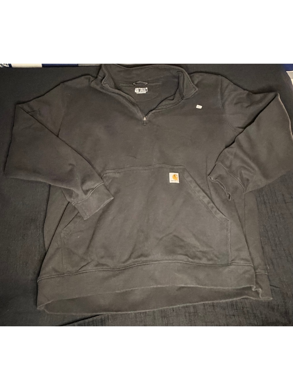 Carhartt Men's 3XL Loose Fit Black Quarter Zip Sweatshirt